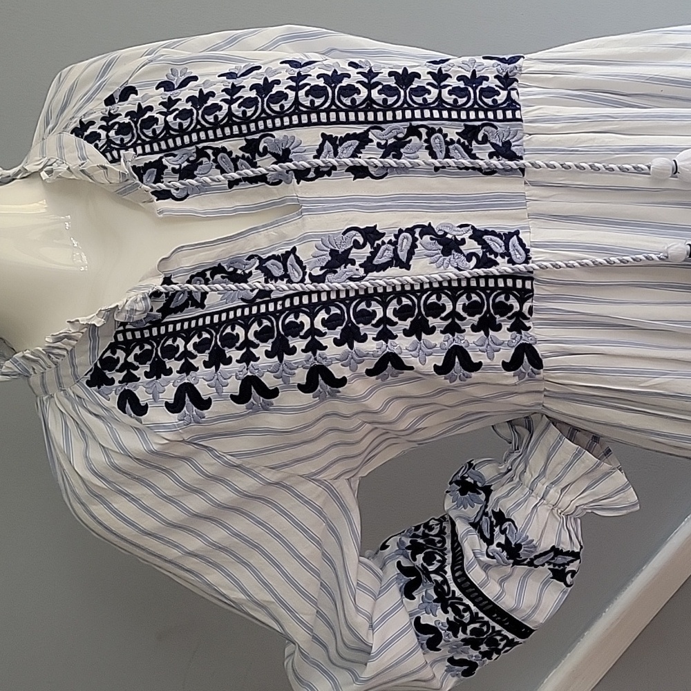 ROLLER RABBIT Womens white and blue paisley print dress - Picture 7 of 10